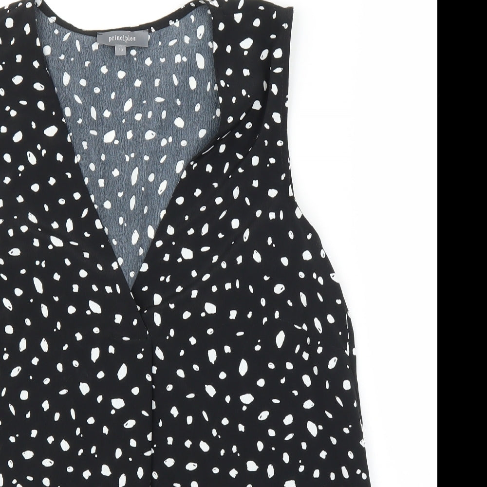 Womens UK Size 10 Principles Black Basic Blouse