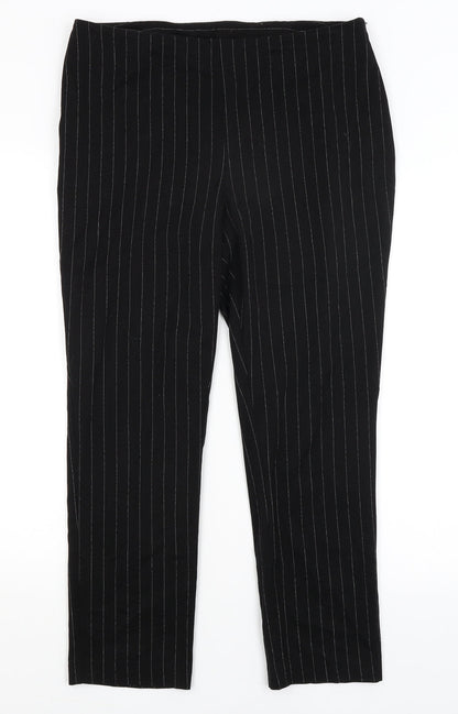Womens UK Size 14 Very Regular Fit Dress Pants Black Trousers