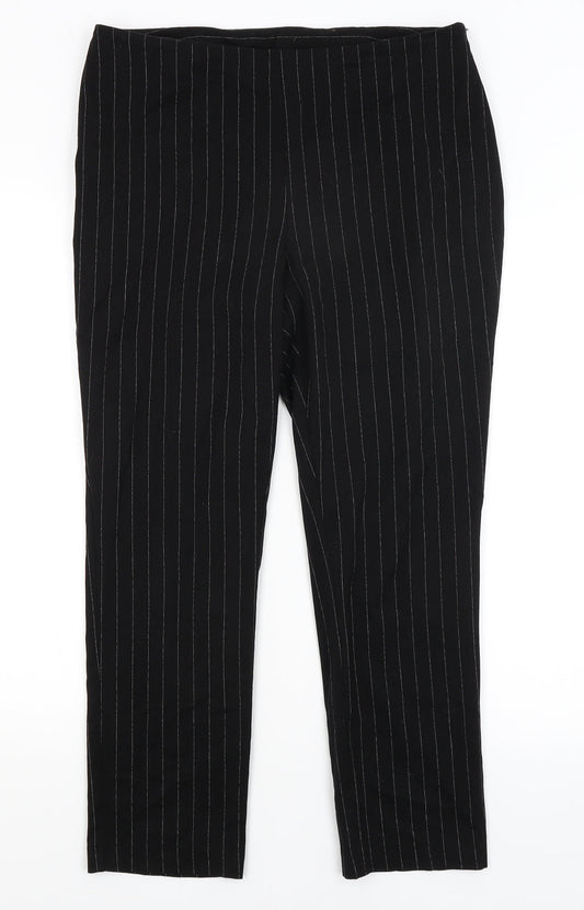 Womens UK Size 14 Very Regular Fit Dress Pants Black Trousers