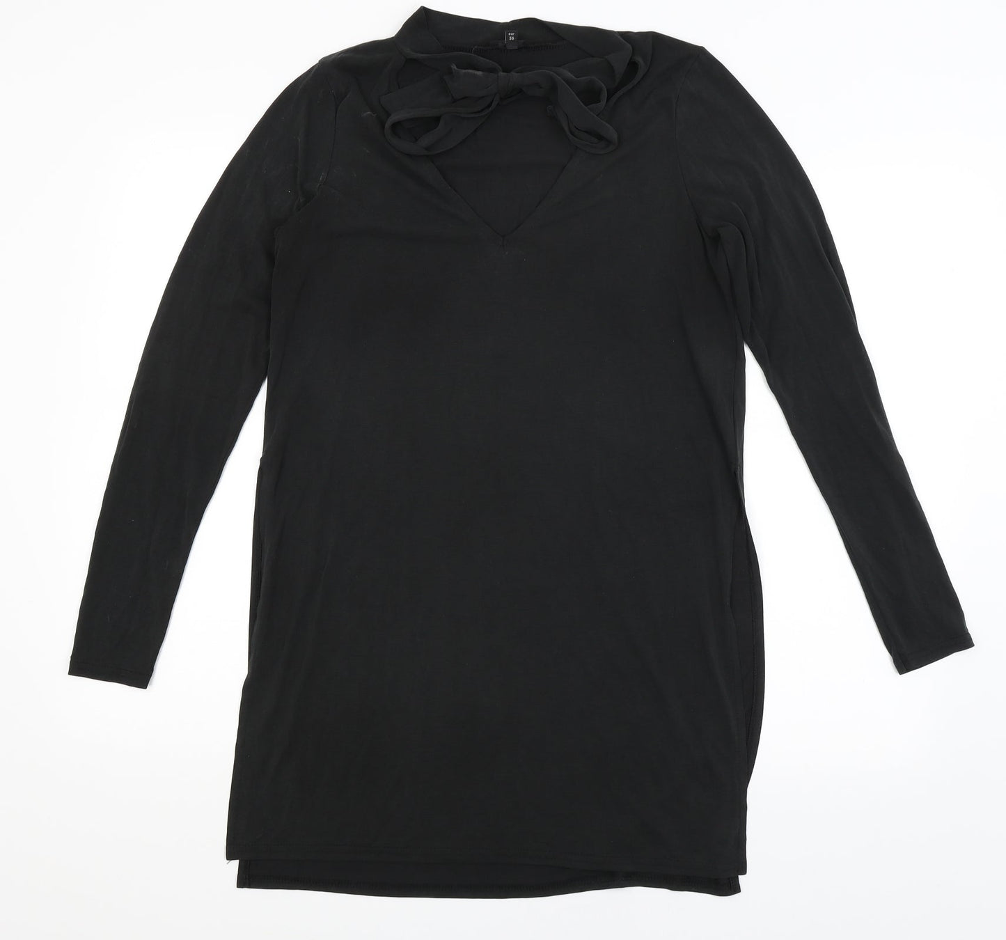 Womens UK Size 10 River Island Black Basic T-Shirt