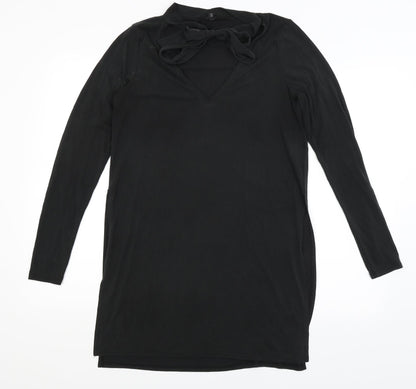 Womens UK Size 10 River Island Black Basic T-Shirt