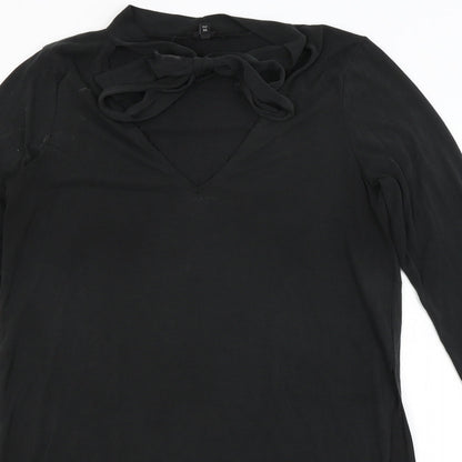 Womens UK Size 10 River Island Black Basic T-Shirt