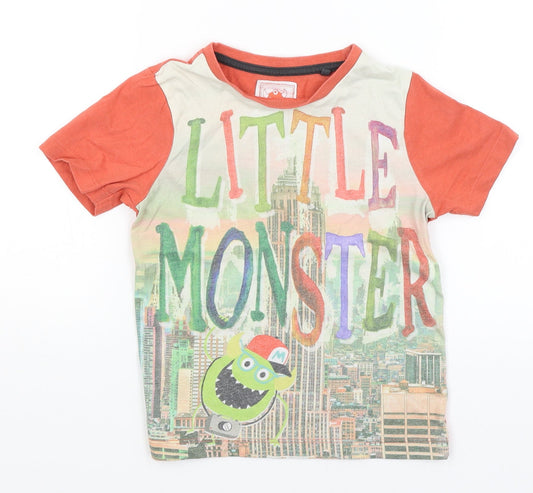 TU Boys Orange   Basic T-Shirt Size 3-4 Years  - Little Monster
