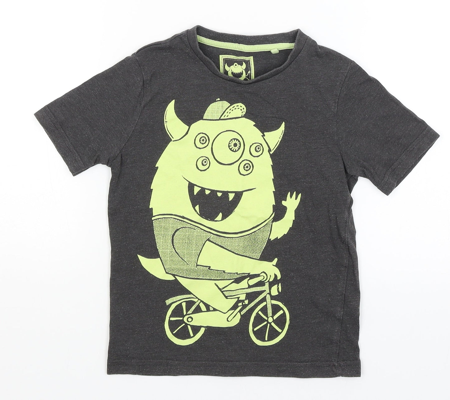 TU Boys Grey   Basic T-Shirt Size 3-4 Years  - Monster