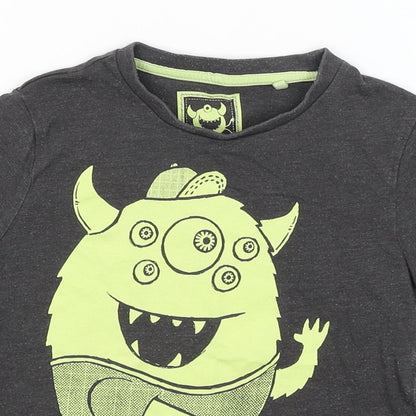 TU Boys Grey   Basic T-Shirt Size 3-4 Years  - Monster