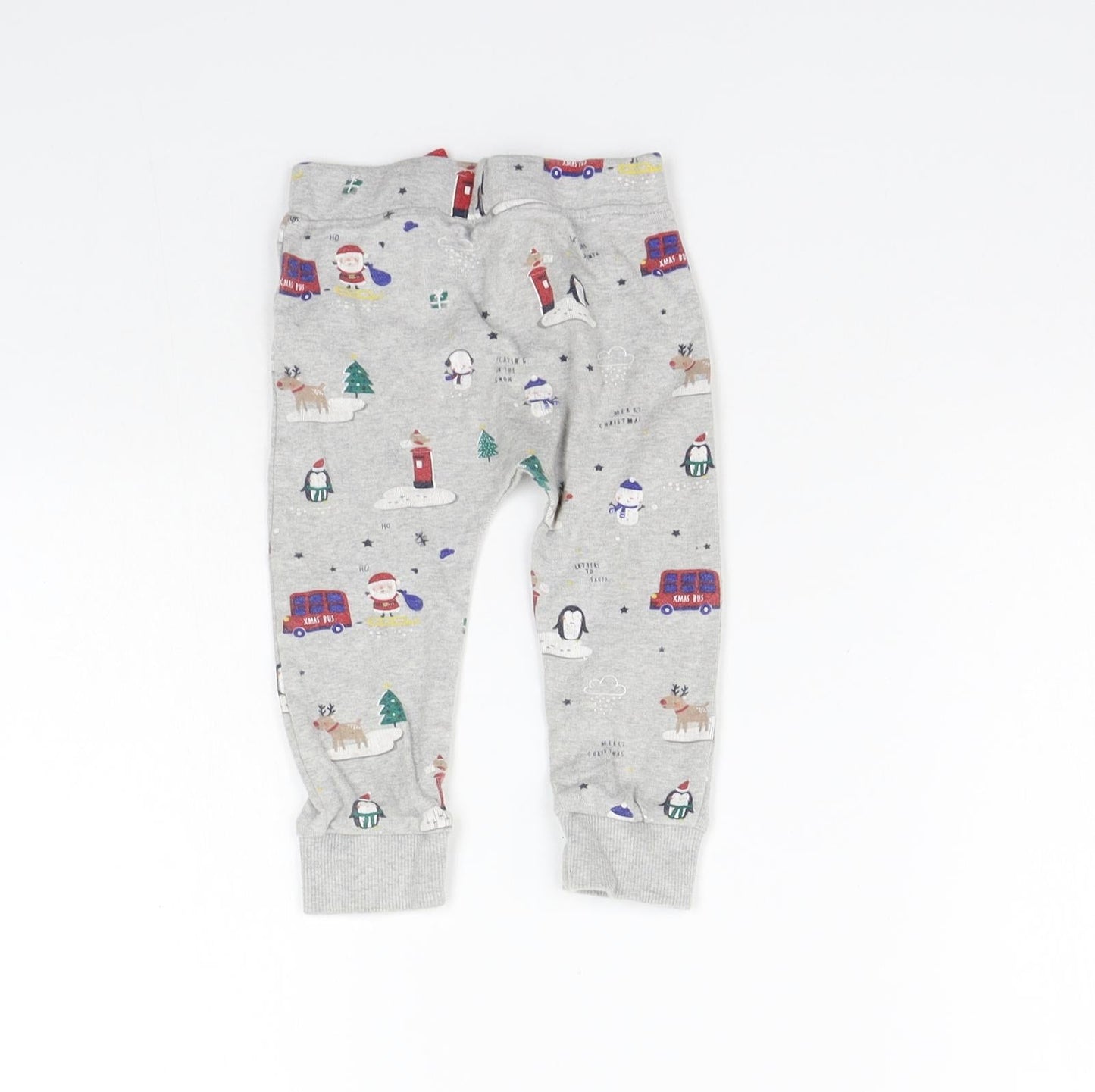 George Girls Grey Geometric  Jogger Trousers Size 9-12 Months  - washable mark
