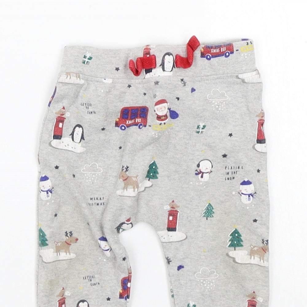 George Girls Grey Geometric  Jogger Trousers Size 9-12 Months  - washable mark