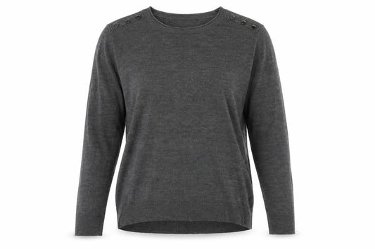 Front view of Atmosphere women’s grey jumper, size UK 12