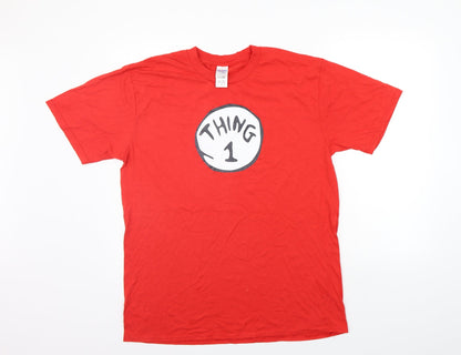 Womens UK Size L Gildan Red Basic T-Shirt