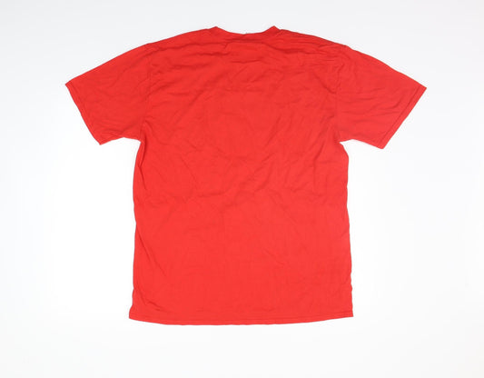 Womens UK Size L Gildan Red Basic T-Shirt
