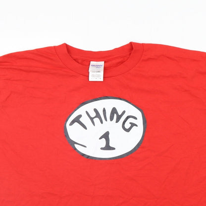 Womens UK Size L Gildan Red Basic T-Shirt