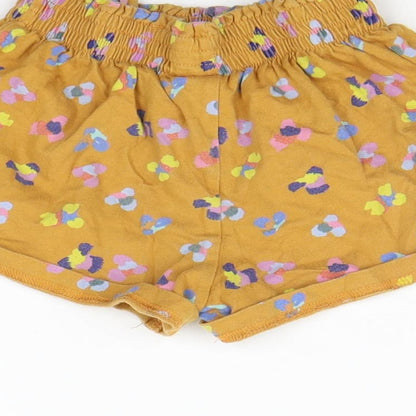 NEXT Girls Yellow Geometric  Cropped Trousers   - Elastic Waist Band