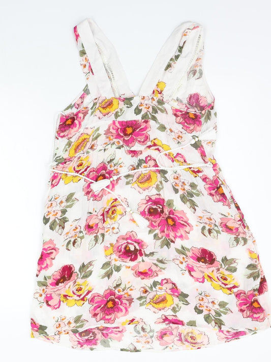 NEXT Womens White Floral  A-Line  Size 6