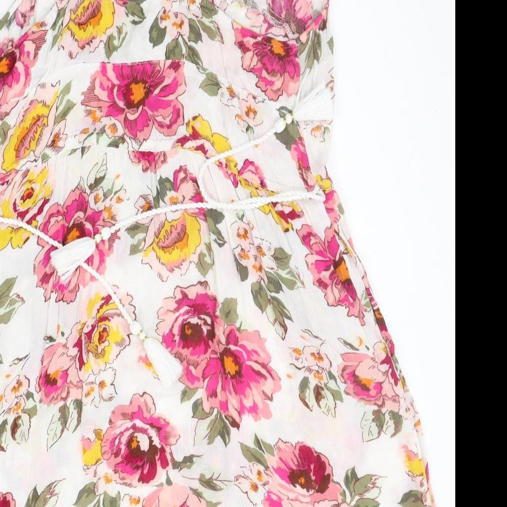 NEXT Womens White Floral  A-Line  Size 6