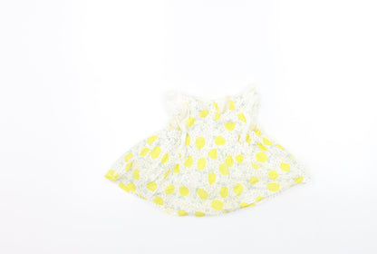 TU Girls White Geometric  A-Line  Size 12-18 Months  - lemons