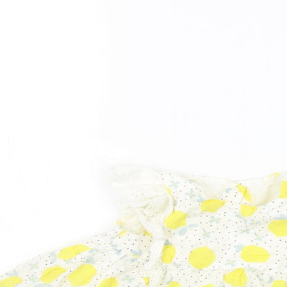 TU Girls White Geometric  A-Line  Size 12-18 Months  - lemons