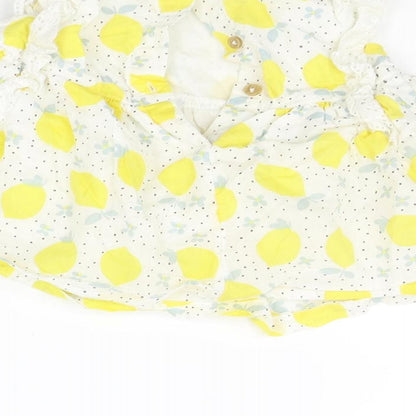 TU Girls White Geometric  A-Line  Size 12-18 Months  - lemons