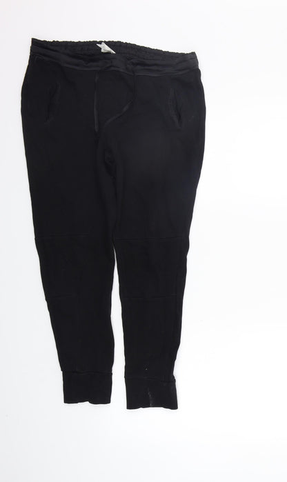 SOFT GREY Womens Black   Jogger Trousers Size 12 L24 in - washable mark