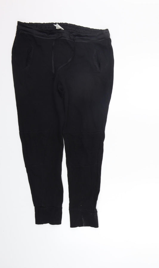 SOFT GREY Womens Black   Jogger Trousers Size 12 L24 in - washable mark