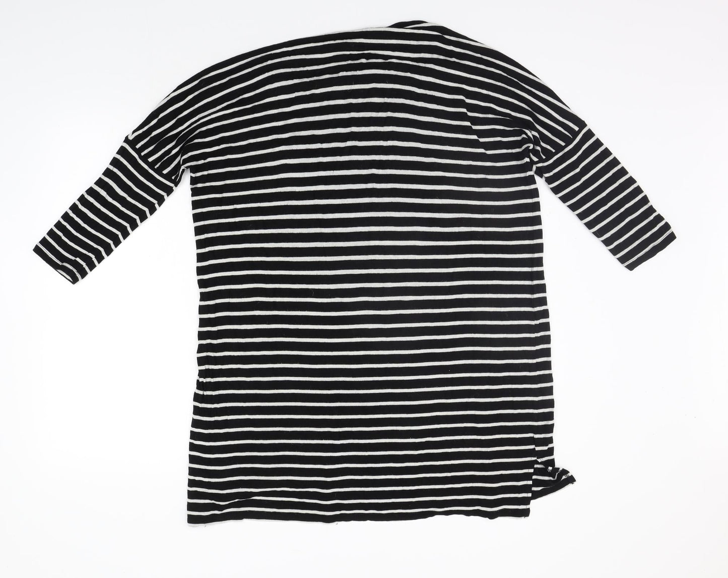 South Womens Black Striped  Basic T-Shirt Size 12