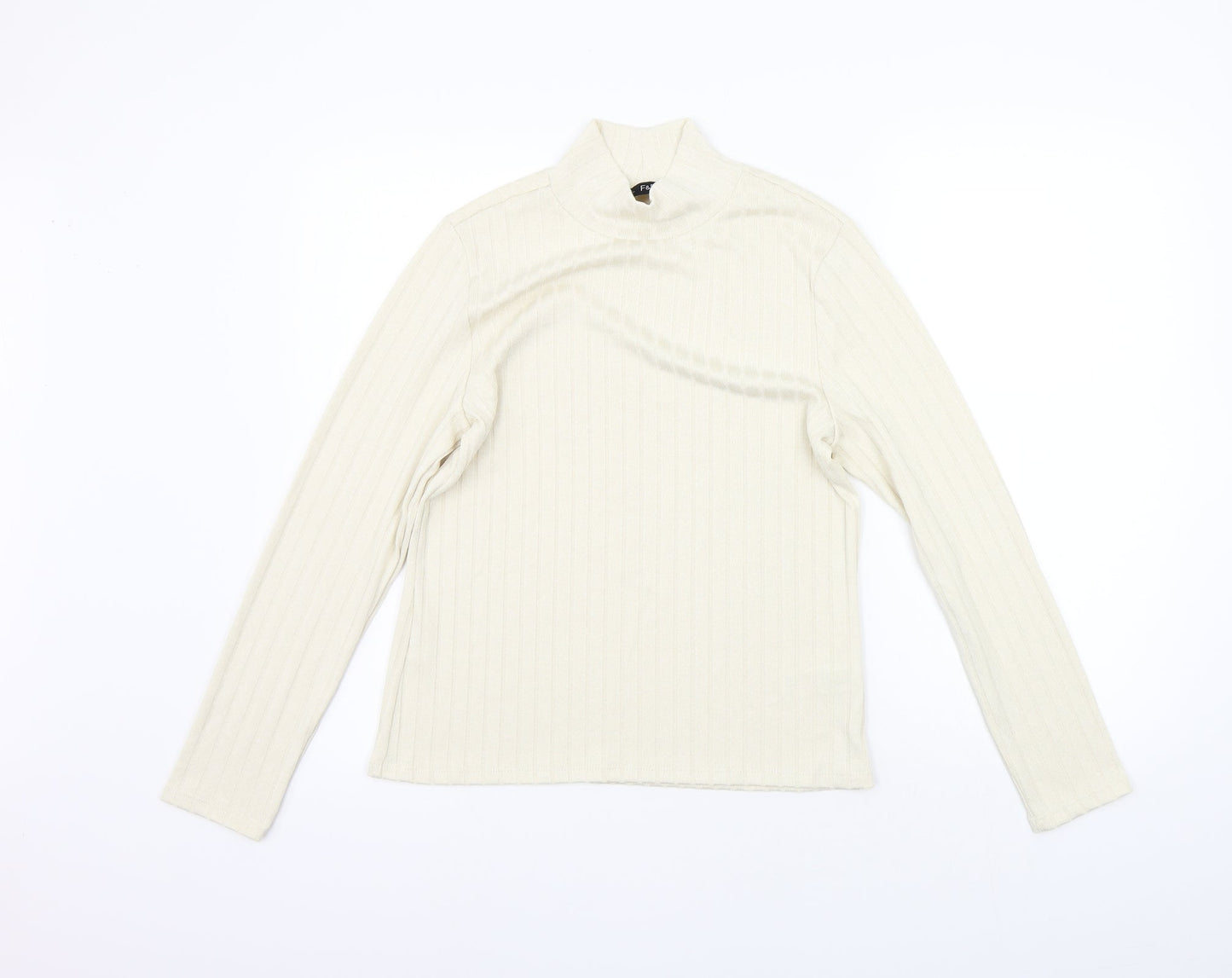 Womens UK Size 12 F&F Beige Pullover Jumper