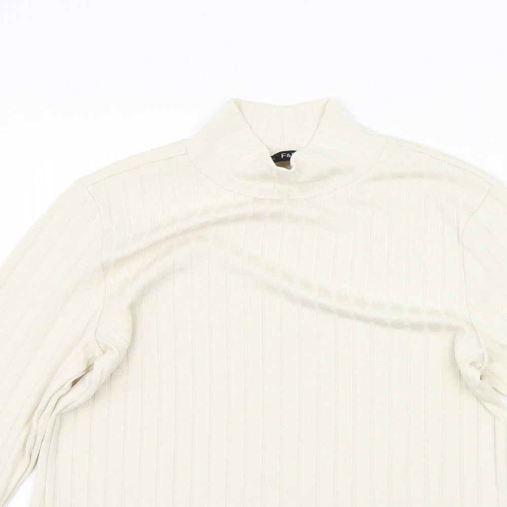 Womens UK Size 12 F&F Beige Pullover Jumper