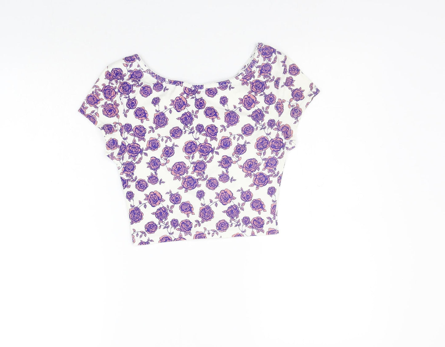 Womens UK Size 8 Topshop White Basic T-Shirt