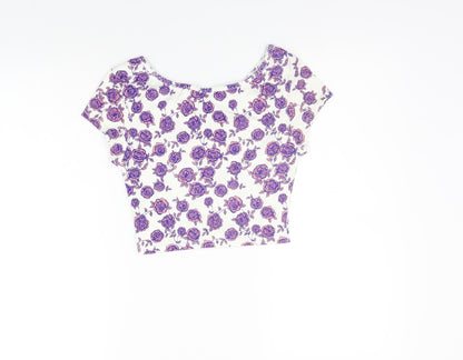 Womens UK Size 8 Topshop White Basic T-Shirt