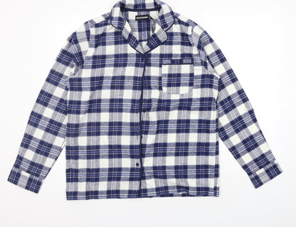 Womens UK Size 14 PRETTYLITTLETHING Blue Basic Button-Up