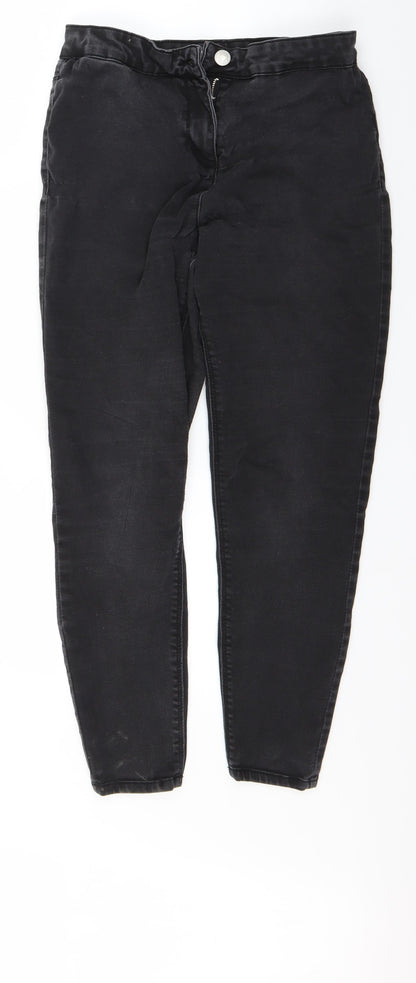 Womens UK Size 12 Papaya Regular Fit Skinny Black Jeans