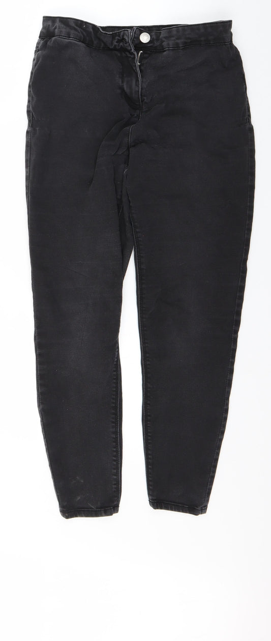 Womens UK Size 12 Papaya Regular Fit Skinny Black Jeans