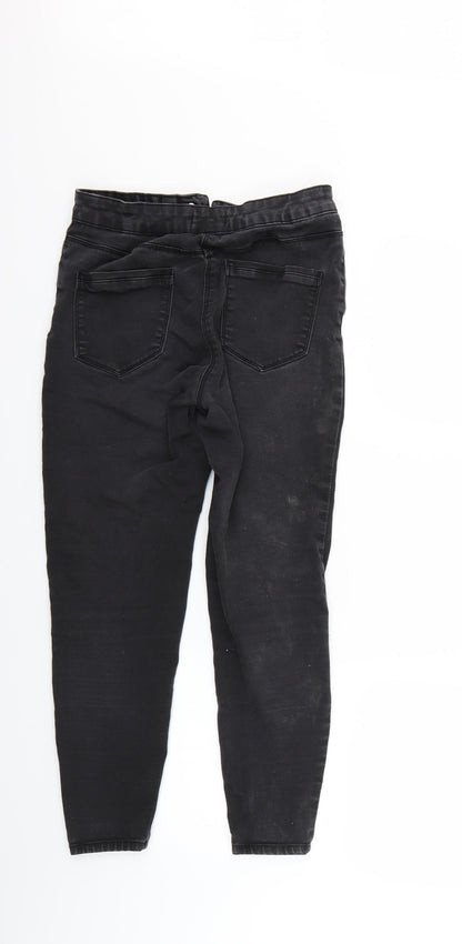 Womens UK Size 12 Papaya Regular Fit Skinny Black Jeans