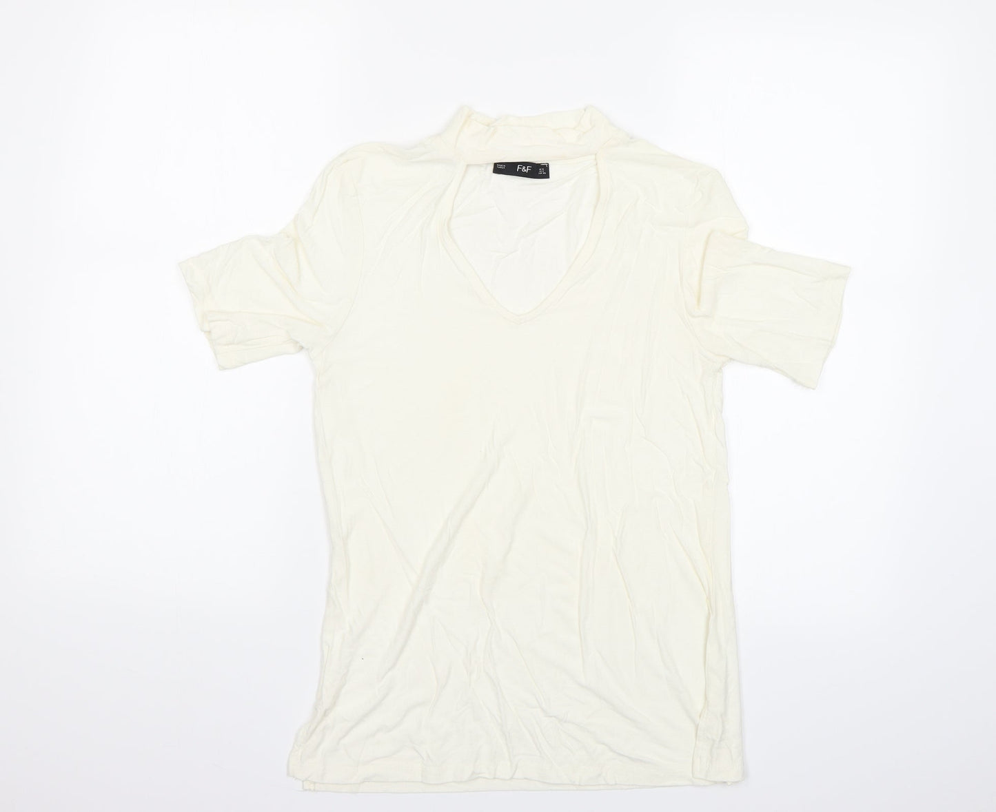 F&F Womens White   Basic T-Shirt Size 8