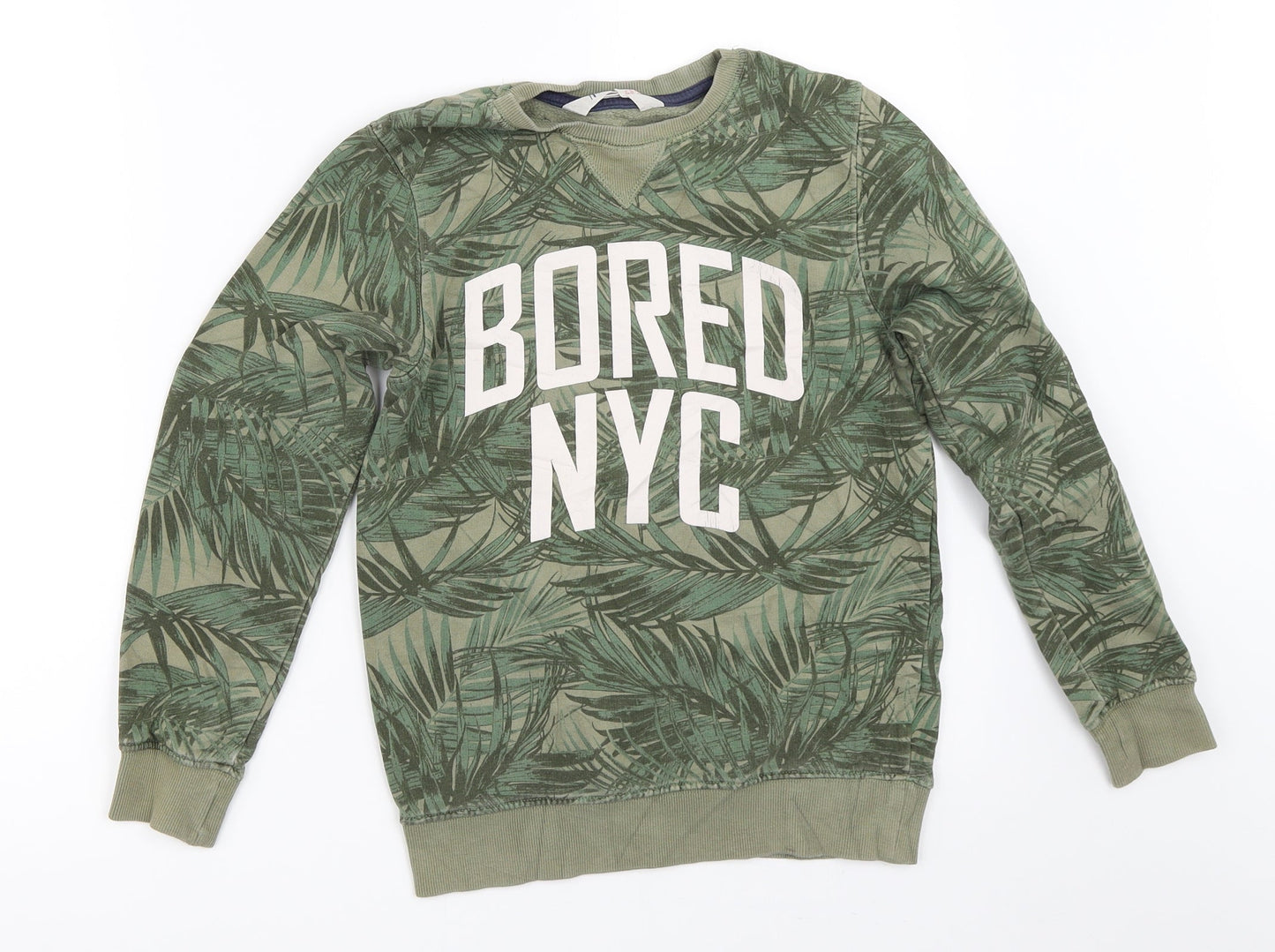 H&M Boys Green   Pullover Sweatshirt Size 9-10 Years