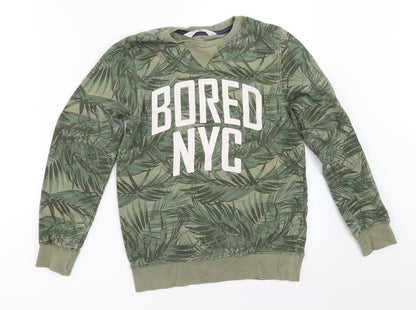 H&M Boys Green   Pullover Sweatshirt Size 9-10 Years