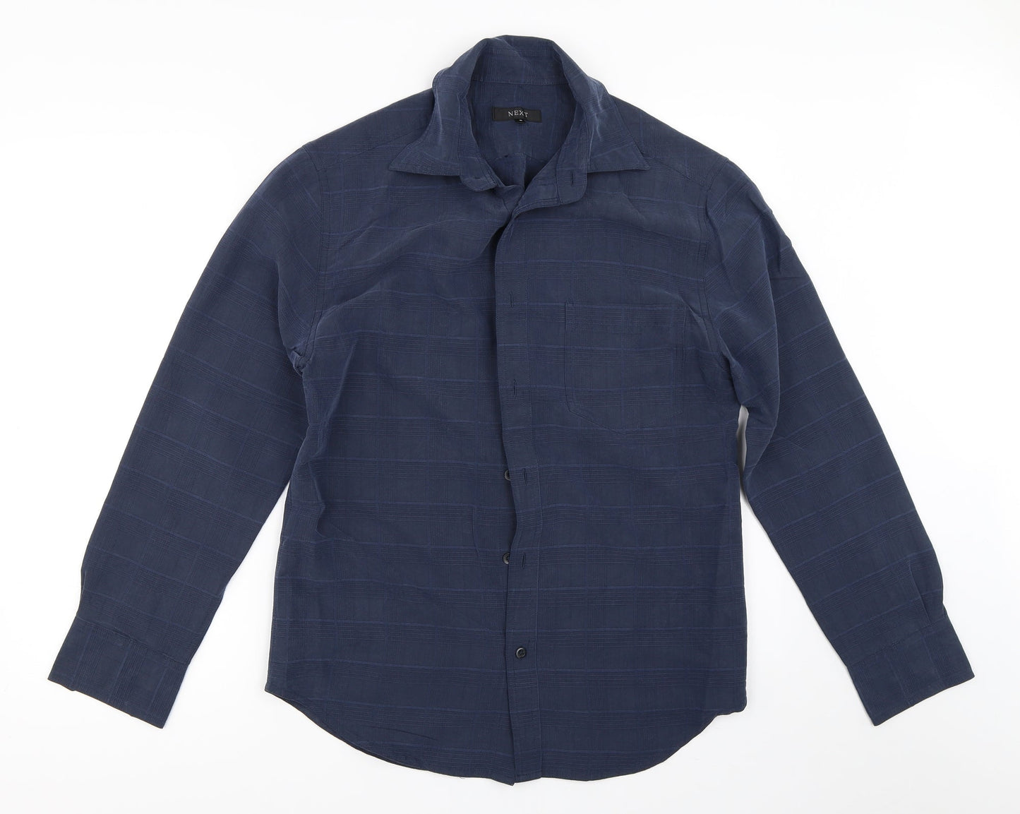 Mens UK Size S NEXT Blue  Button-Up Long Sleeve Casual Shirt