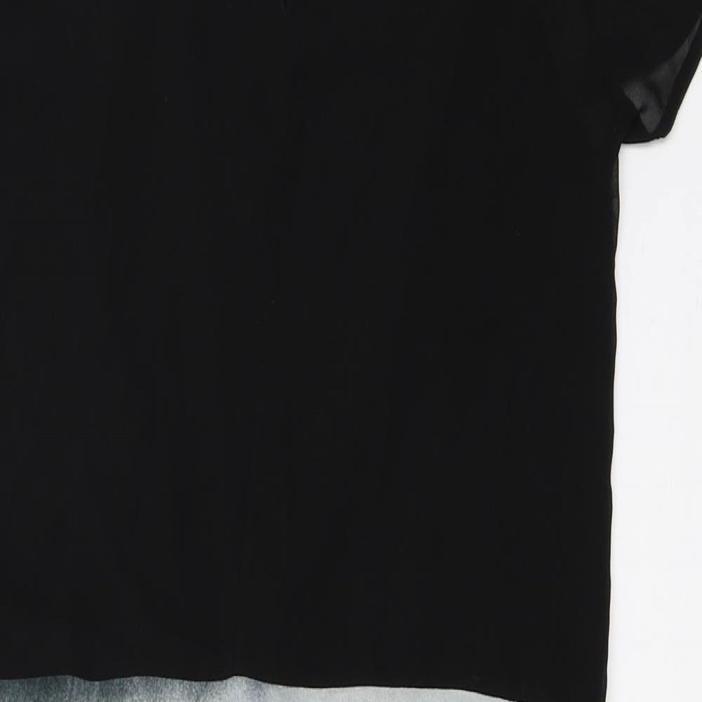 Womens UK Size 8 Label Lab Black Basic Blouse