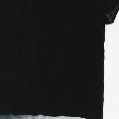 Womens UK Size 8 Label Lab Black Basic Blouse