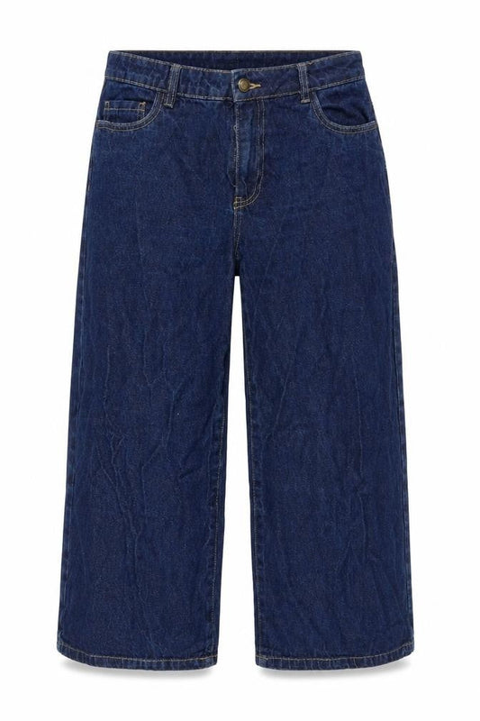 Front view of Only women’s blue denim cropped jeans, size UK 29, in, 22.5-inch leg