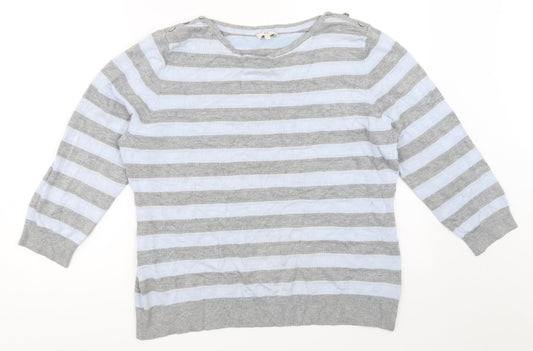 Country Casuals Womens Grey Striped  Pullover Jumper Size XL