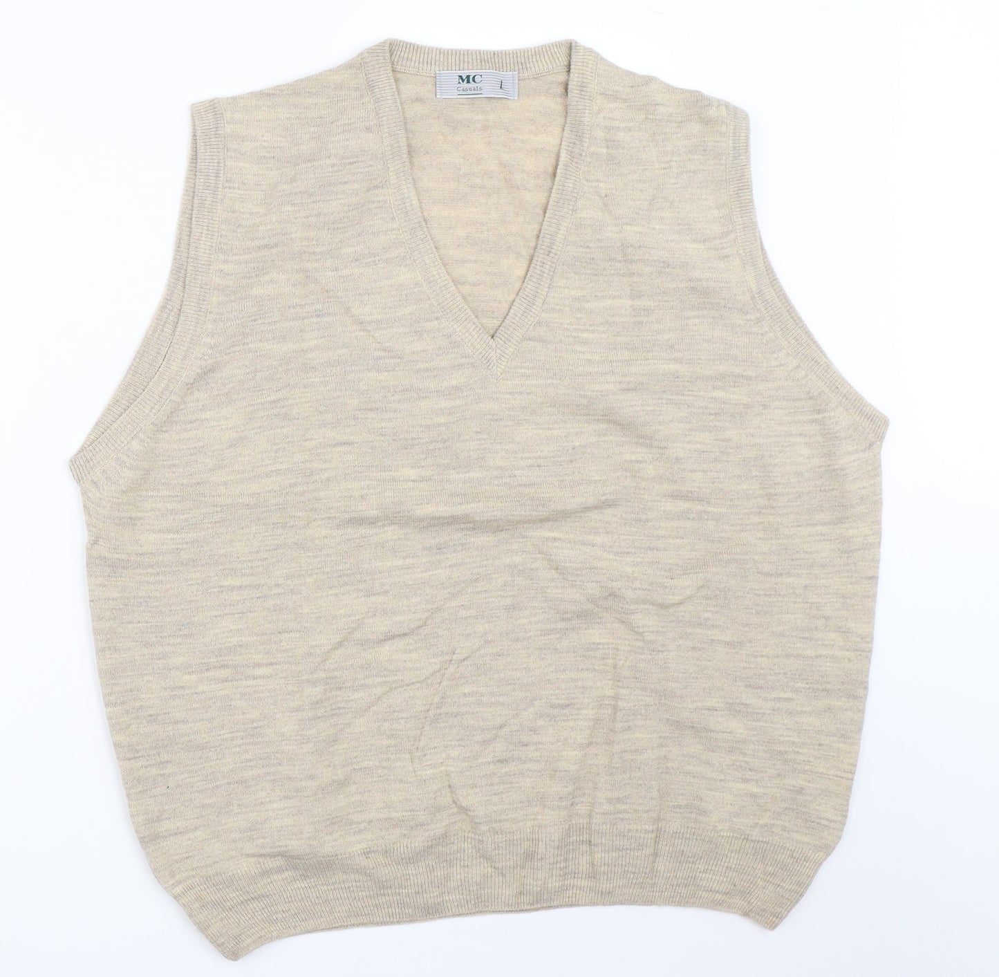 MC Casuals Mens Beige   Vest Jumper Size L