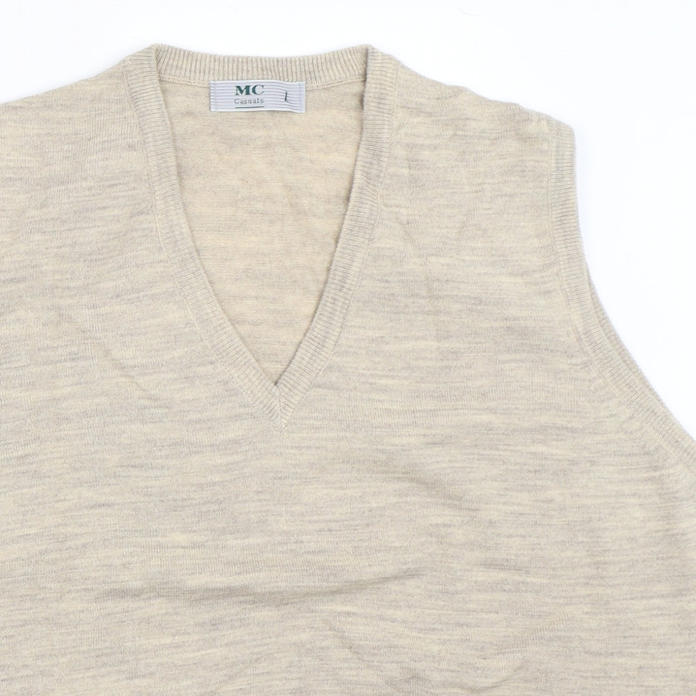 MC Casuals Mens Beige   Vest Jumper Size L