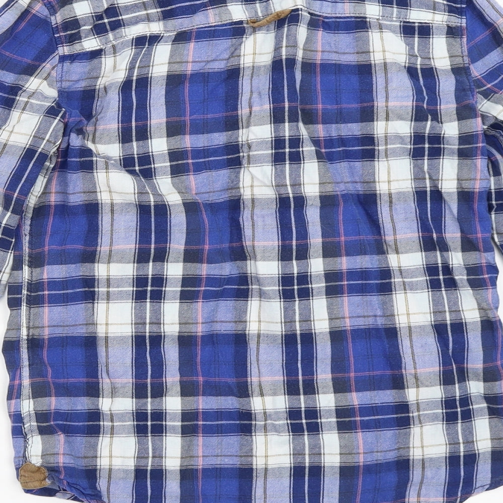 Womens UK Size 34 H&M Blue Basic Button-Up