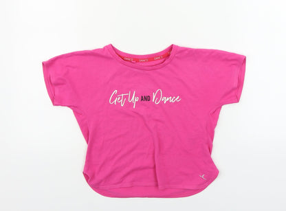 Preworn  Girls Pink   Cropped T-Shirt Size 8 Years