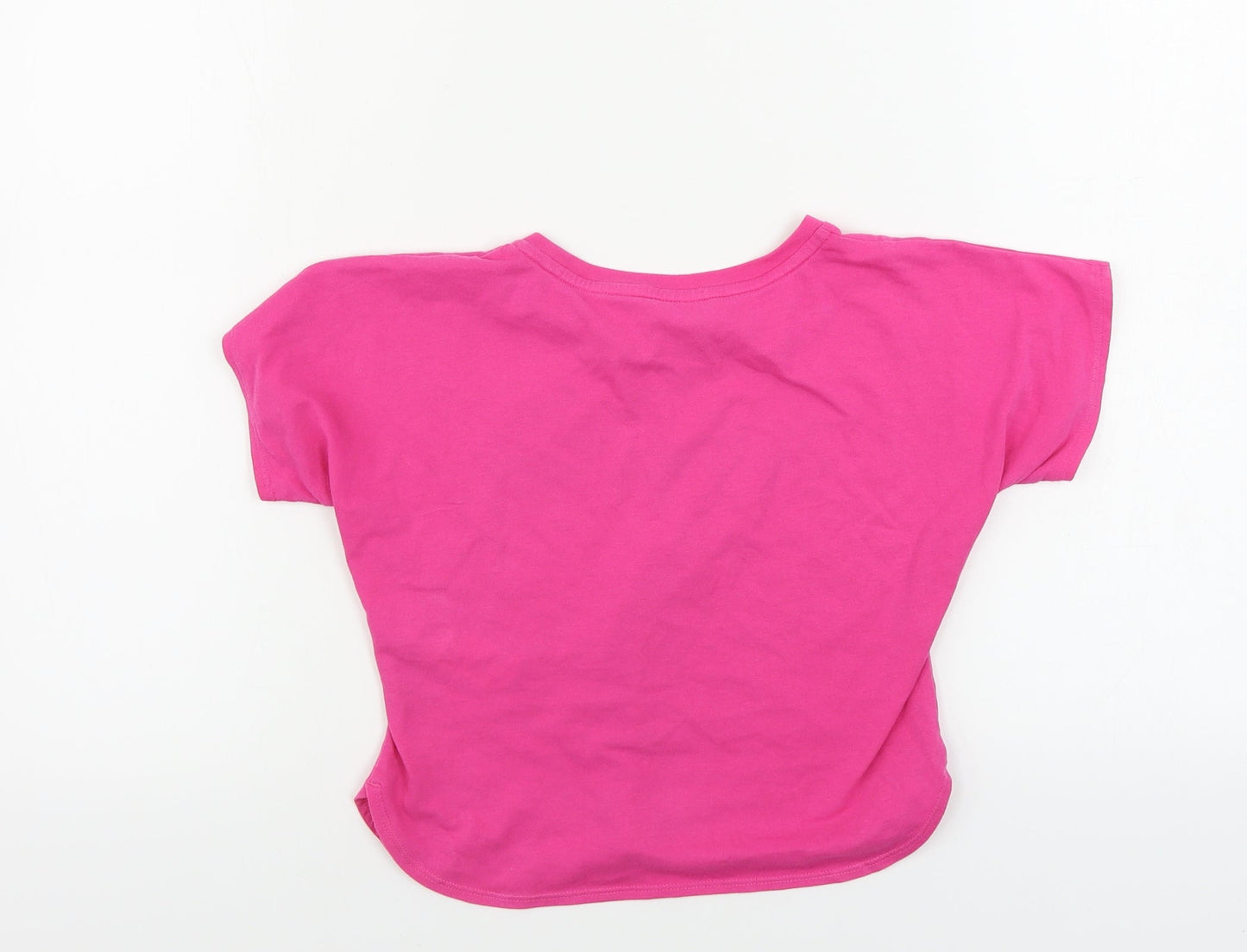 Preworn  Girls Pink   Cropped T-Shirt Size 8 Years