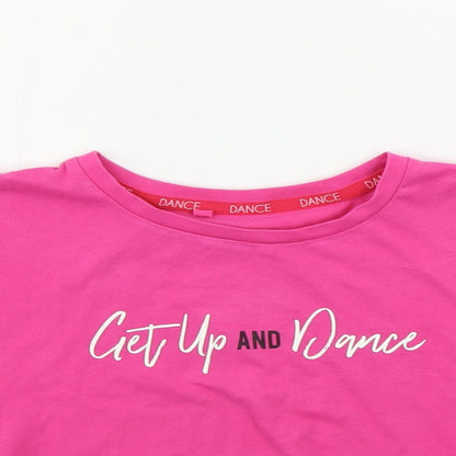 Preworn  Girls Pink   Cropped T-Shirt Size 8 Years