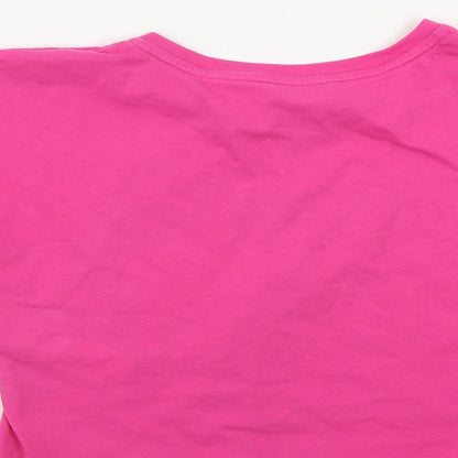 Preworn  Girls Pink   Cropped T-Shirt Size 8 Years