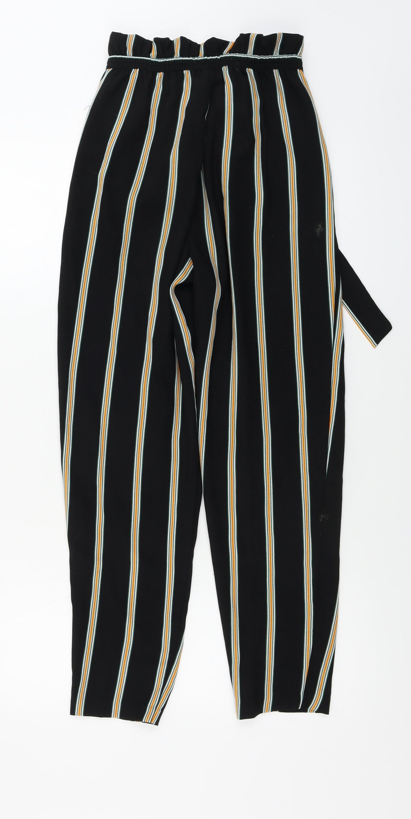 F&F  Womens Black Striped  Trousers  Size 6 L27 in