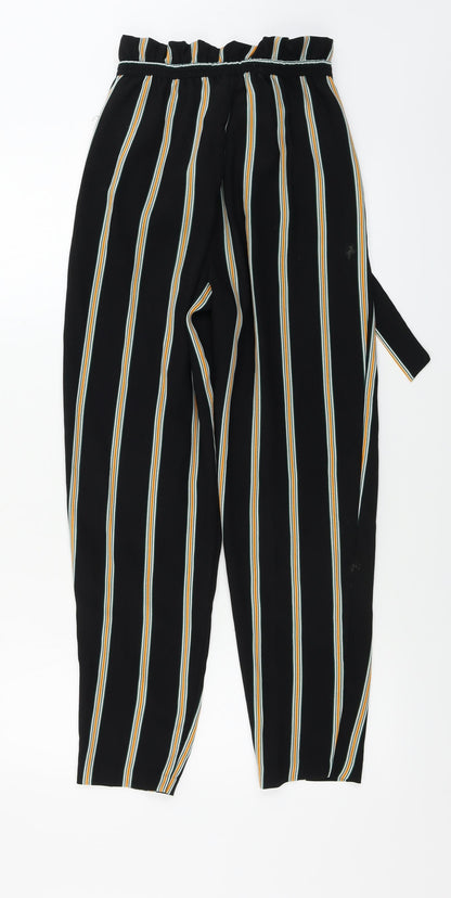 F&F  Womens Black Striped  Trousers  Size 6 L27 in