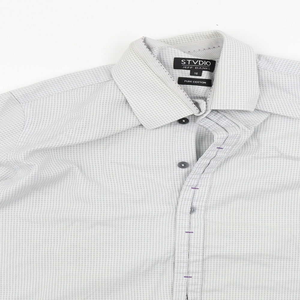 STVDIO  Mens Grey    Button-Up Size 16